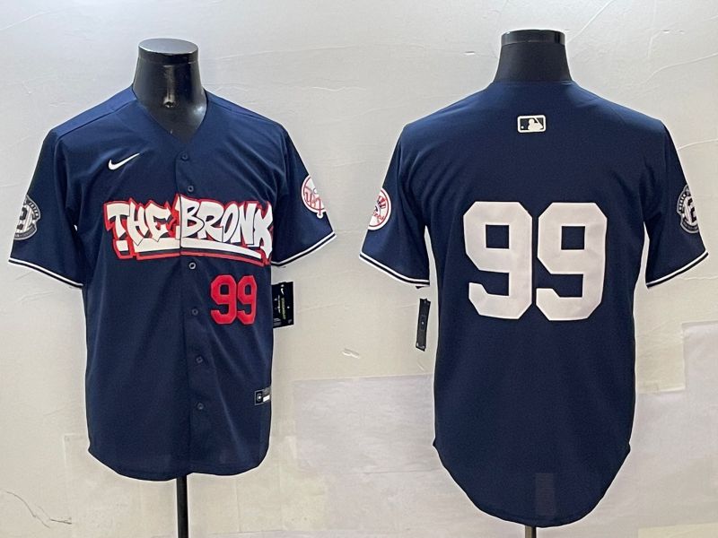 Men New York Yankees #99 Judge Drak Blue four generations Joint Name 2025 Nike MLB Jersey style 10